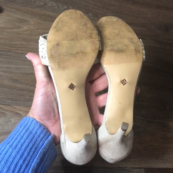 Nanette Lepore heeled open toe sandals lace detail size 9 - Picture 4 of 8